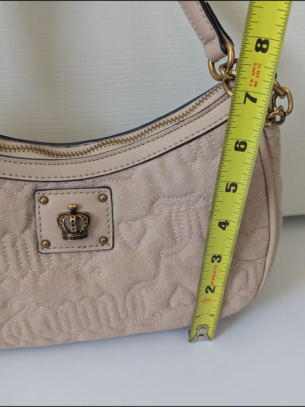 NEW! JUICY COUTURE Totally Juicy Shoulder Bag in Buff Beige HOBO Top Zip -NWT